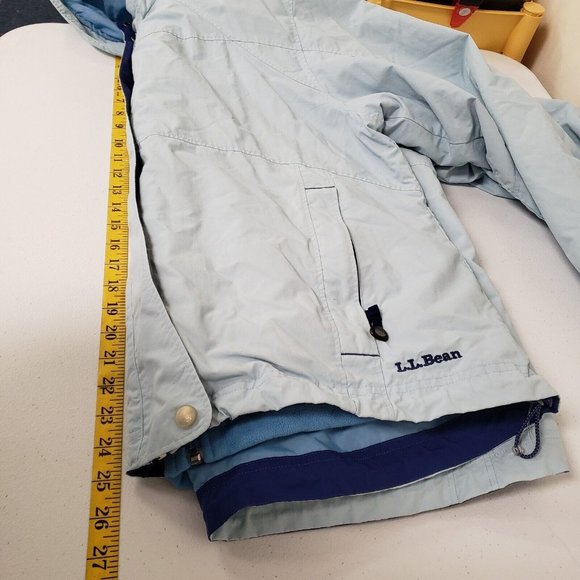 Ll Bean Womens Trail Model Waterproof 3 In 1 Jacket Size XL Blue Hooded Pockets - Picture 9 of 16